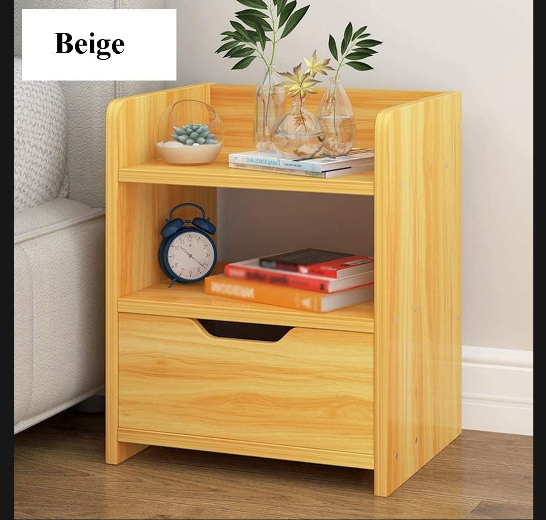 Nightstand Bedside Table Falling 1-drawer 1-compartment Bedroom Simple Storage Cabinet Side table Design by Moumi Furniture 20x16x12". 