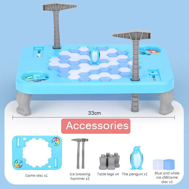 【happy one】Fun Save Family Board Penguin Ice Breaking Frog Trap Activate Desktop Game Who Make The Penguin Fall Off Lose. 
