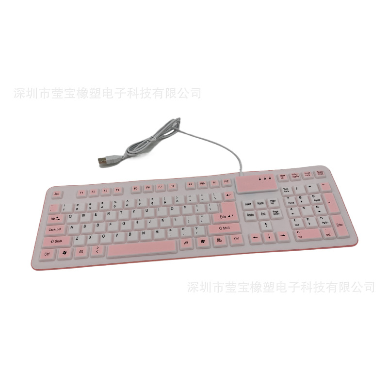 Silicone Waterproof Folding Keyboard 106 Key Desktop Laptop Keyboard Industrial Dust Resistant Gaming Keyboard Wholesale. 