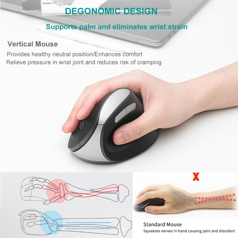 (Ready Now)Rapoo MV20 Ergonomic Wireless Silent Vertical Mouse. 