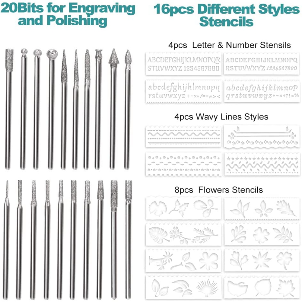 Engraving Pen, Electric Engraving Tool Kit USB Rechargeable Engraver Etching Pen Micro-Cordless Carve Tool for DIY Art. 