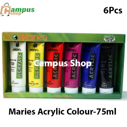 Maries Acrylic Colour Set-75ml-6Pcs. 