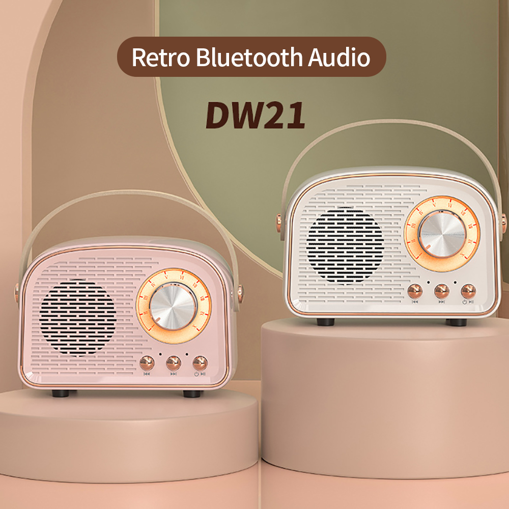 Mini Retro Bluetooth Speaker Cute Speaker with FM Radio Portable Wireless Speaker with TWS Music Player Hifi Stereo TF USB