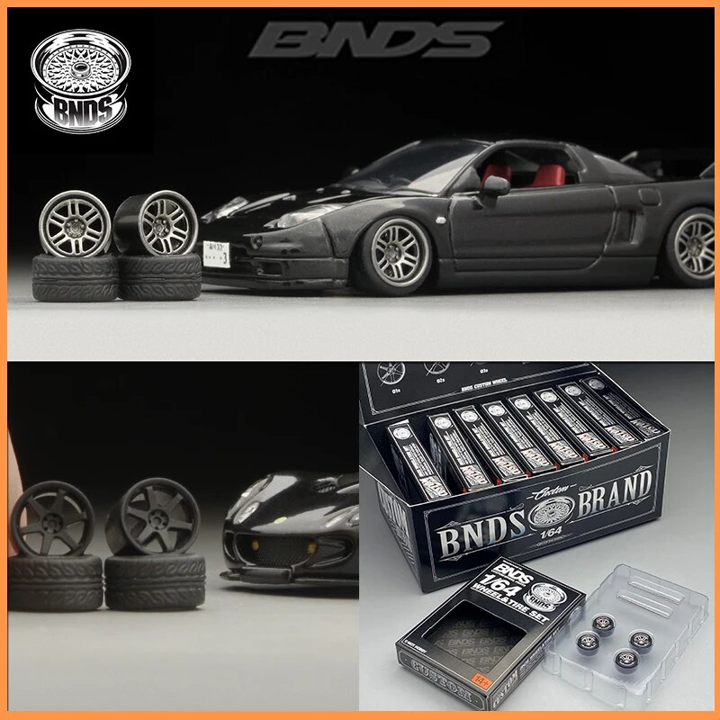 【Yurui】New BND 1/64 Wheel With Tire AB Aembly Rim Modified Part for Model Car tyle Detail-up et New Clearance. 