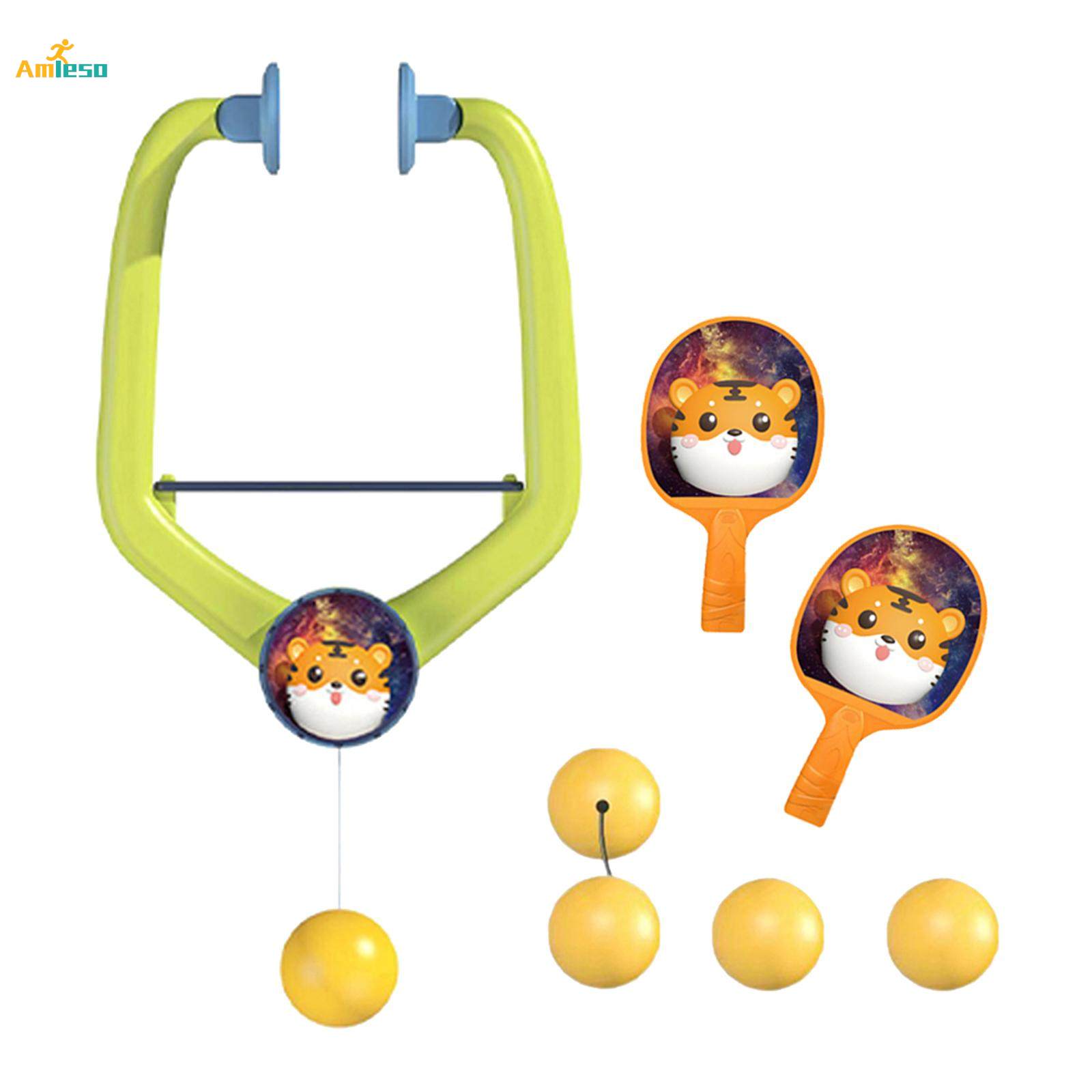 Hanging Table Tennis Set Indoor Hanging Table Tennis Trainer Parent Child Toy Portable Pingpong Paddles and Balls Set for Children Beginners. 