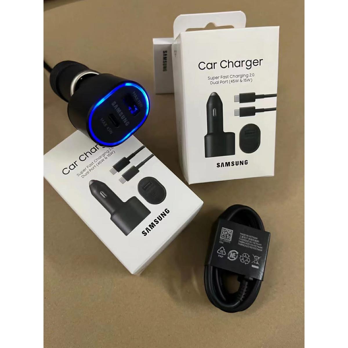 For Samsung Galaxy S22 Ultra S21 Ultra 45W USB C PD and 15W USB Port Samsung 60W Dual USB Car Charger 45W+15W QC4.0 3.0 Fast Charging PD Adapter For Galaxy S22 S20 S21 Ultra Note 20 Z Fold 2 3 5G