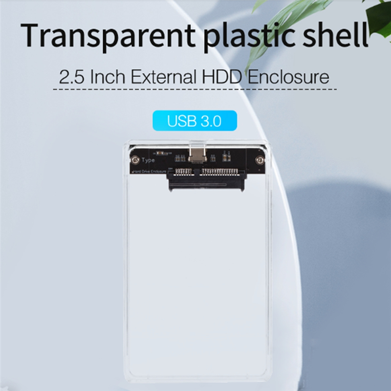 USB3.0/Type-C HDD Enclosure of 2.5 Inch Hard Disk Case SSD SATA3 to USB 3.0 Transparent HDD Box USB C HDD Case 5Gbps. 