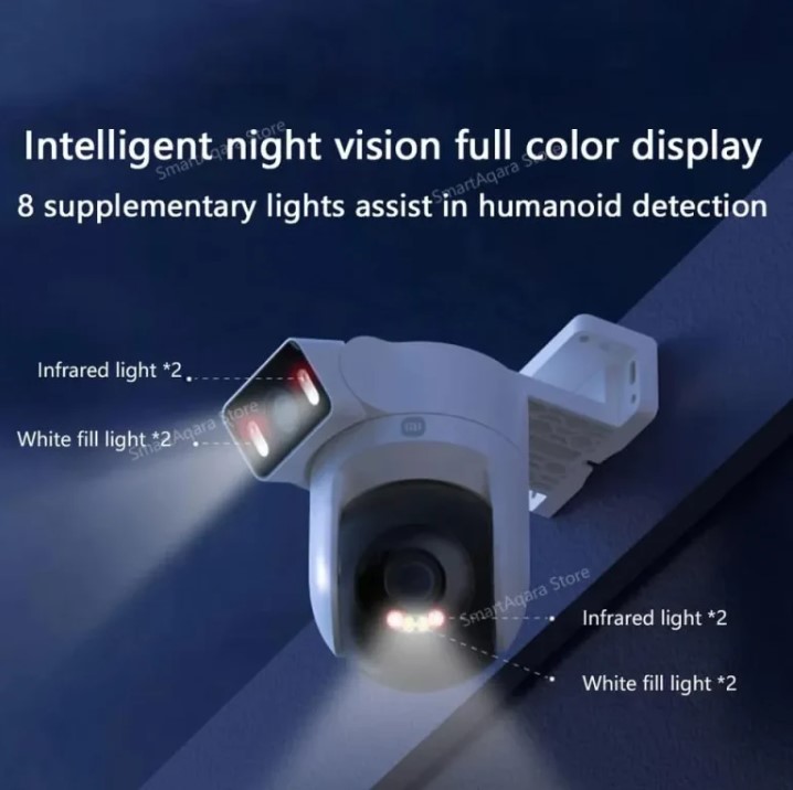 Xiaomi CW500 Outdoor Dual Lens Camera WiFi 6 Full Color Night Vision Security Camera For Mi Home APP. 