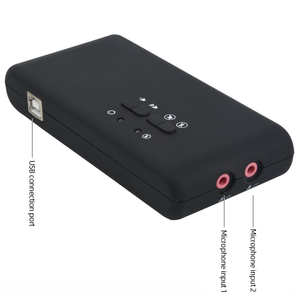 Usb 2.0 Sound Card with 2 MIC Heads SPDIF 7.1 Channel USB Soundbox Recording and Playback for Home Desktop Speakers. 