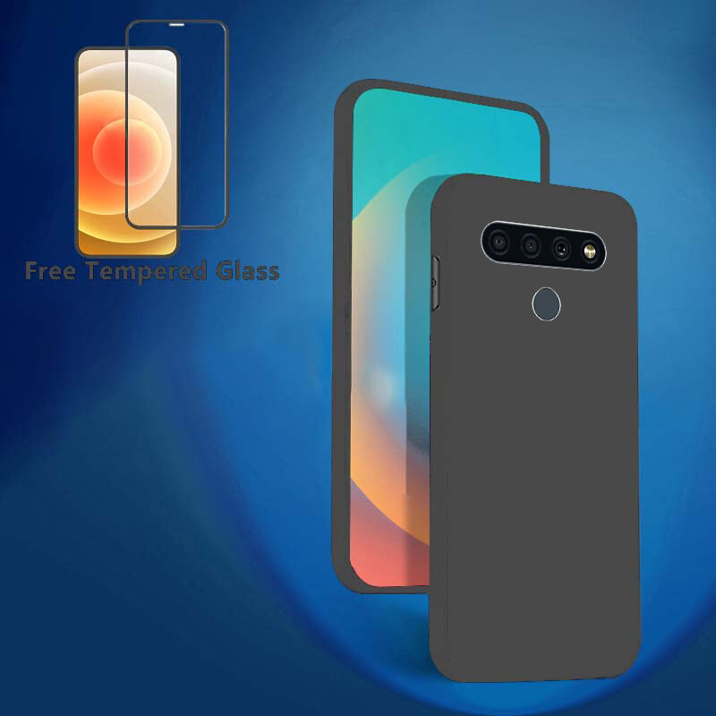 For LG V50 ThinQ Case + Tempered Glass Screen Protector Film Transparent Clear Silicone Cover Full Protector Phone Casing for LG V50 ThinQ Housing