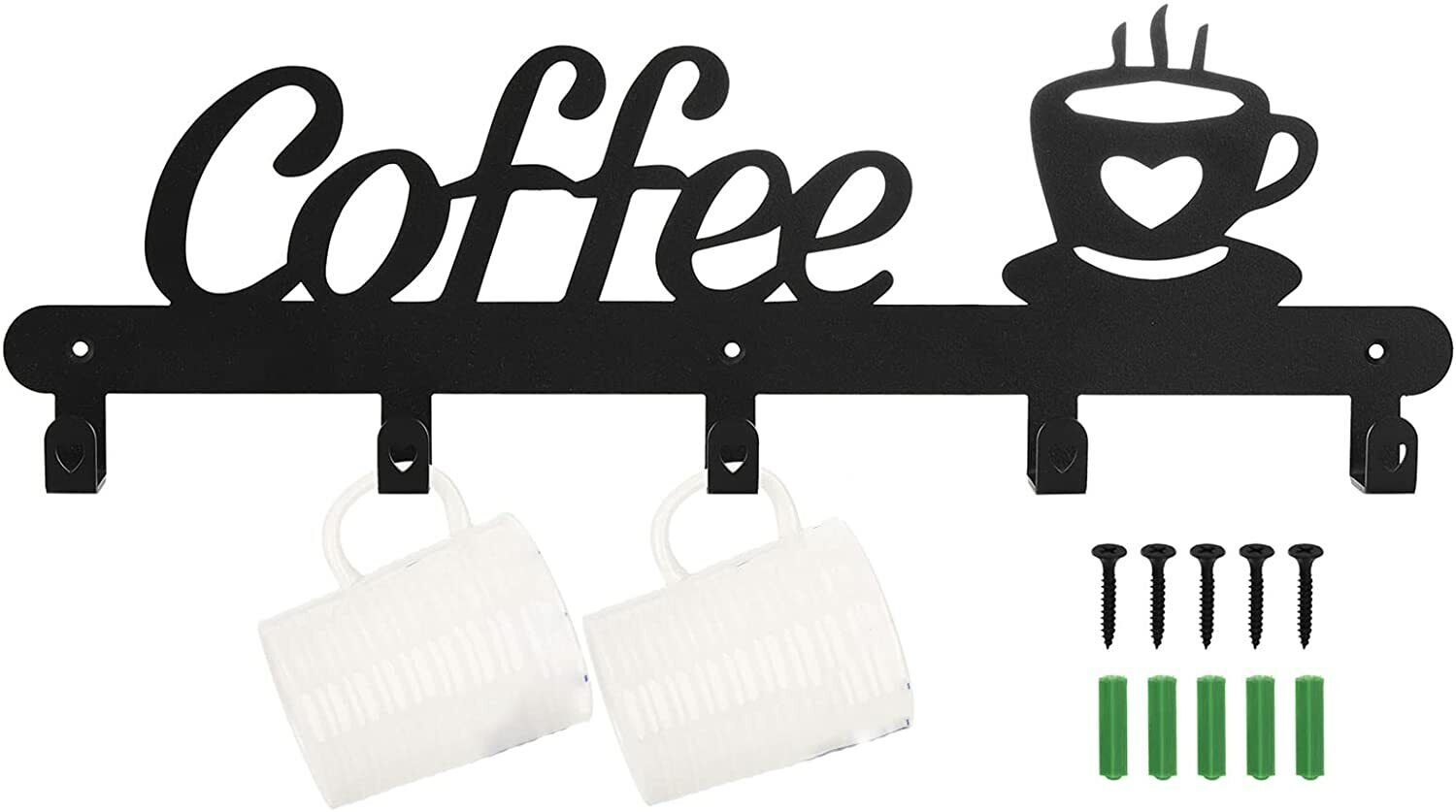 Coffee Mug Holder Wall Mounted, Metal Coffee Mug Rack for Wall, Coffee Cup Rack wall hooks,coat hooks,coat hanger