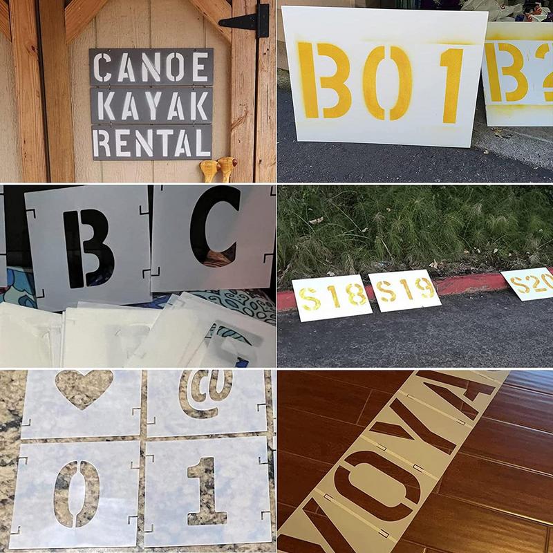 Letter Stencils for Painting On Wood 42pcs Large Spray Paint Stencil Alphabet Stencils Reusable Templates for Art and Craft. 