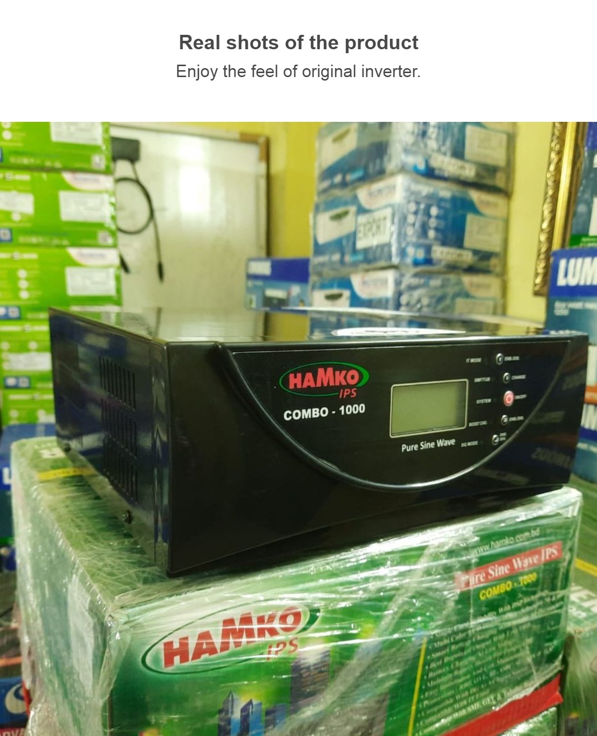 HAMKO_ PURE SINE WAVE IPS UPS MACHINE COMBO 1000 FOR SINGLE BATTERY. 