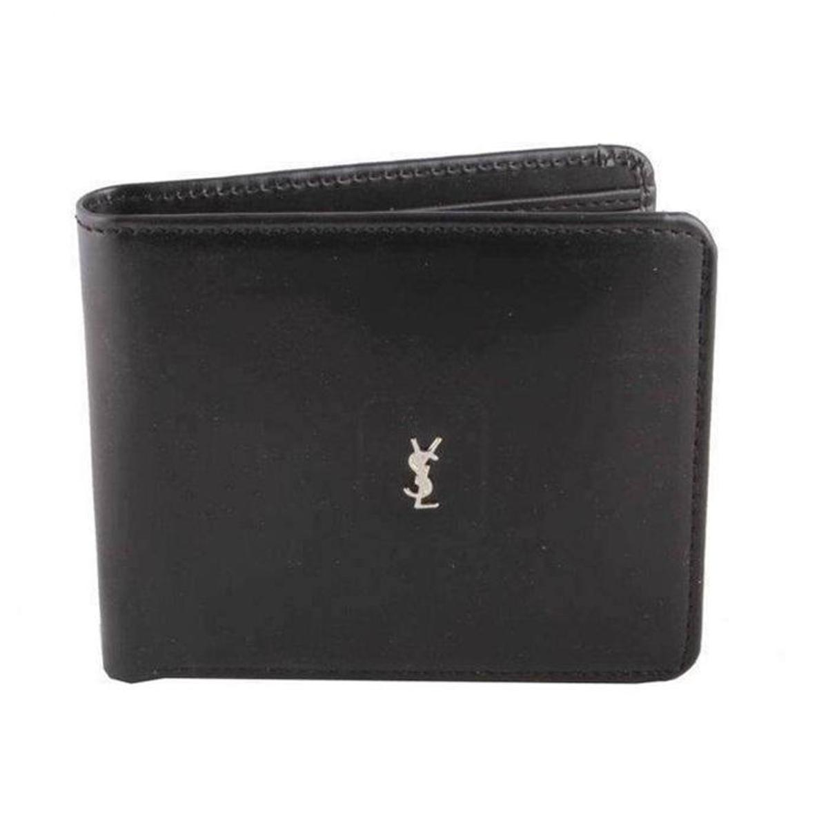 YSL artificial Leather Wallet For Men - Black