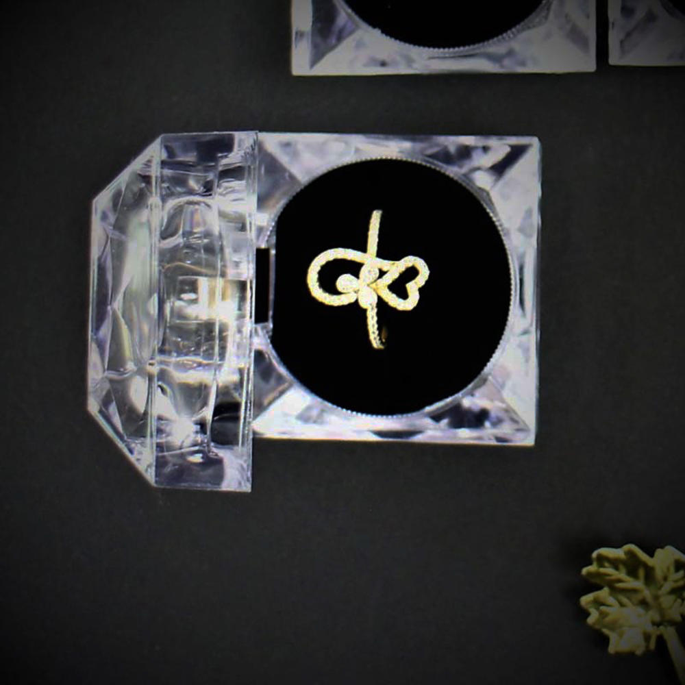 Box Gift Box Transparent Box Ring Box Cube Four-corner Acrylic Flower
