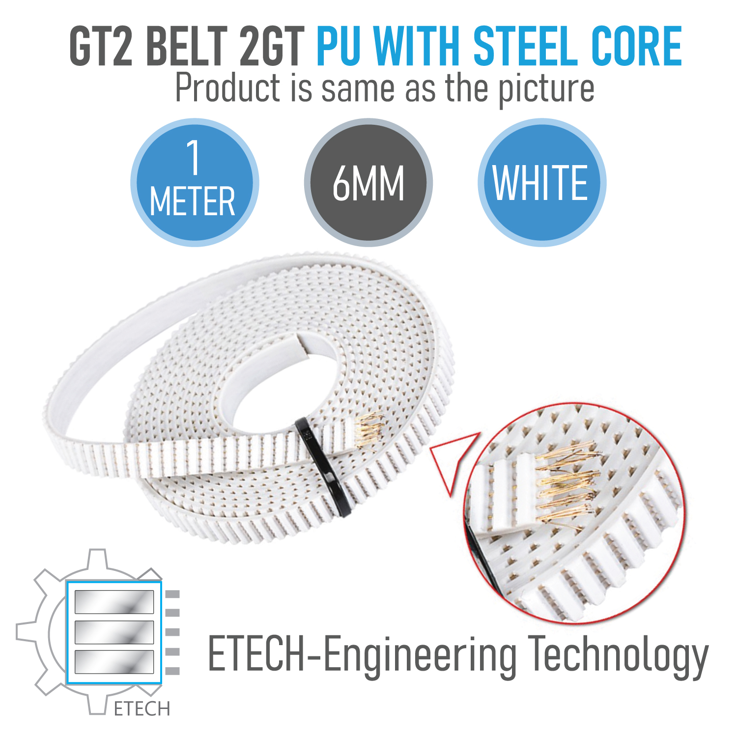 Pu With Steel Core Gt2 Belt 2Gt Timing Belt Width 6Mm 1M For 3D Printer Parts Anti-Wear Reinforce Open Belt