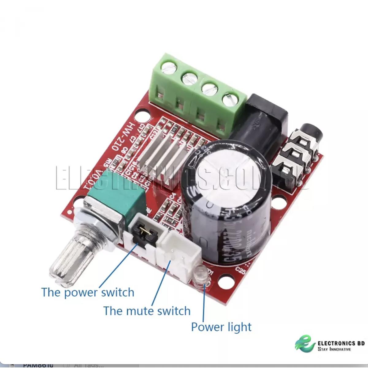 Amplifier Board PAM8610 12V 10W Pure Class D Stereo Amplifier