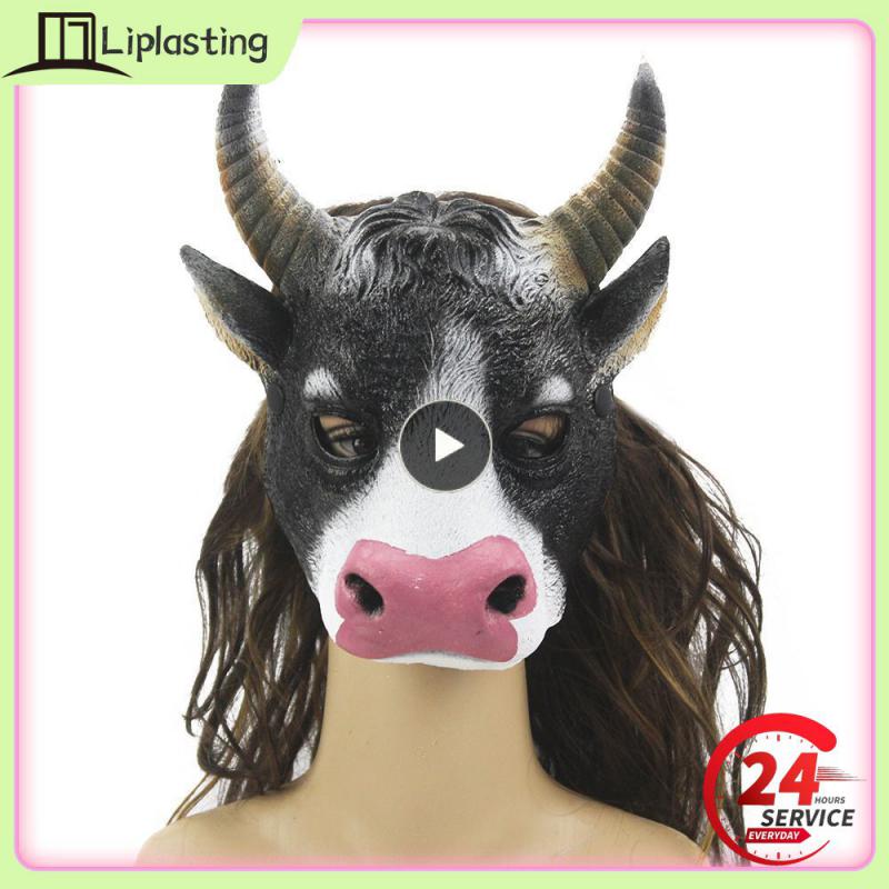 Bull Head Full Face Mask Create A Eerie Atmosphere Horror Hood Pu Foam Cow Mask Mask Party Mask Dance Mask Perfect Fit Pu Mask