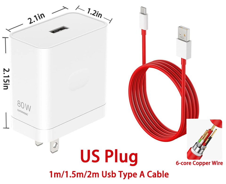 Oneplus Charger Original Supervooc 80w Type-A Adapter Super Fast Charging Cable 100w Type C One Plus 10 Pro 11 Nord Ce 3 Ce3 11r. 