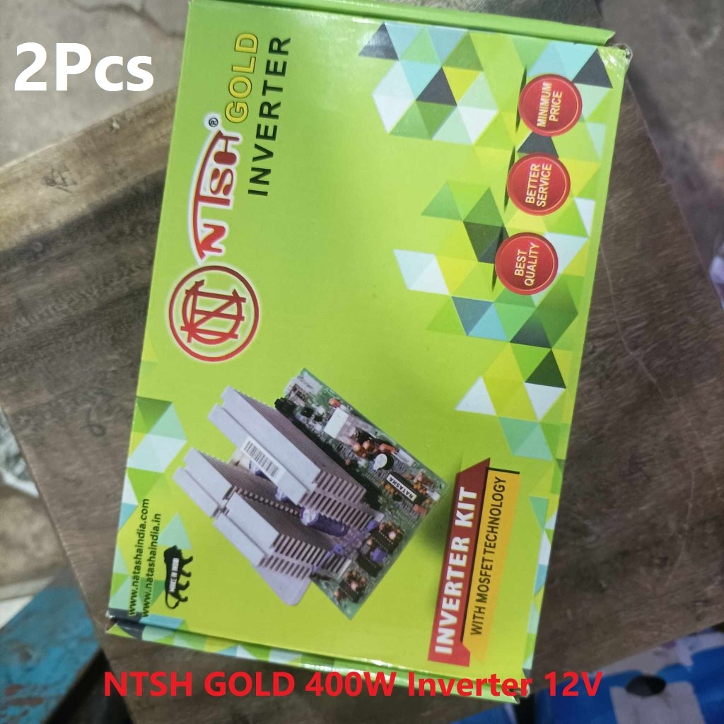 2Pcs- NTSH GOLD 400W Inverter Kit INDIAN 12V Inverter Kit Adapters 12V To AC 220V 400W Output 12V IPS Circuit Board With MOSFET Technology. 