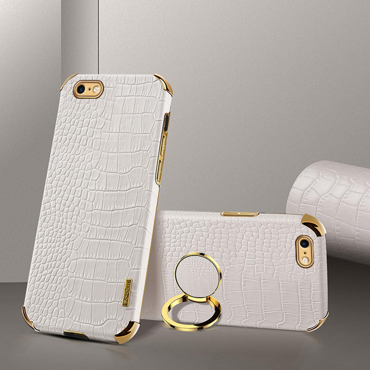 Case for Iphone 6/Iphone 6S Crocodile Pattern 360 Degree Rotating Ring Protective Cover Compatible with Magnetic Car