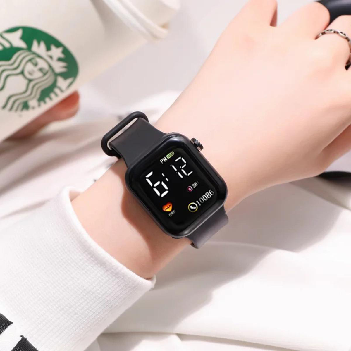 Digital Watch Waterproof 30M Fashion Women's Watch for Men's Sports Waterproof Simple Silicone Electronic Watch for Women. 