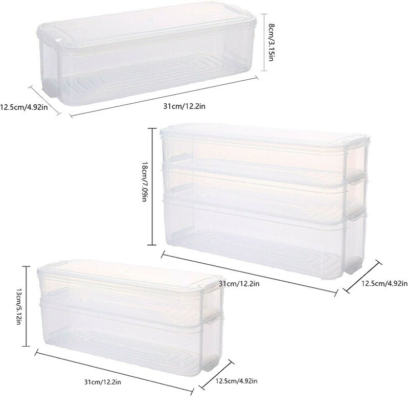 【happy one】Dreamburgh Multi-Layer Crisper Kitchen Storage Box Refrigerator Frozen Storage Household Storage Container Lid Box. 