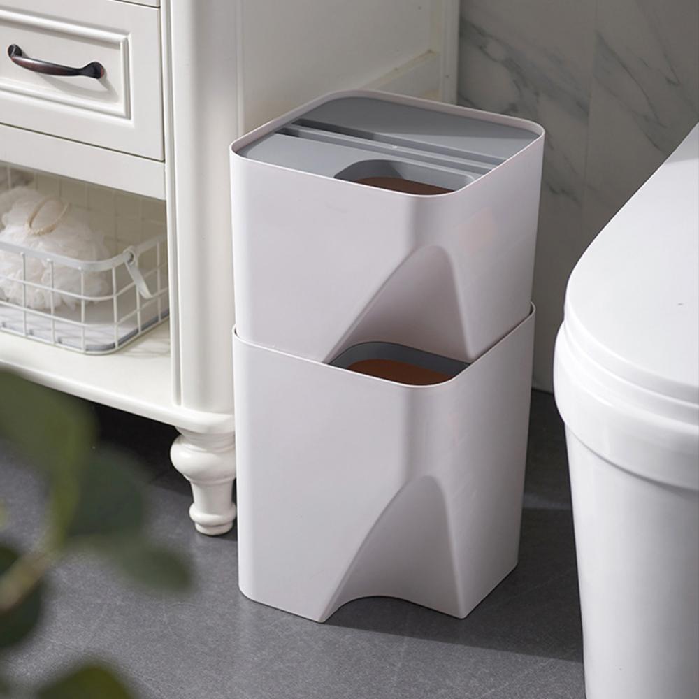 Waste Bins Kitchen Bathroom Dry And Wet Separation Trash Can Rubbish Bin Toilet Garbage Bin Recycle Stacked Sorting Trash Bin. 
