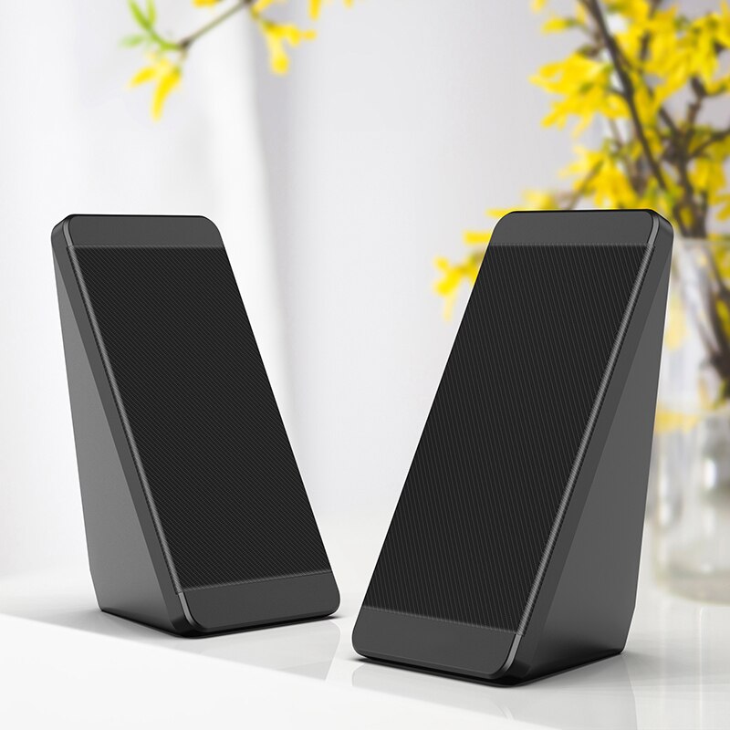 3.5MM Audio Jack Mini Speaker USB Cable 2 PC Elevation Speakers Adjustable Wire Control Multimedia Home Computer Subwoofer. 