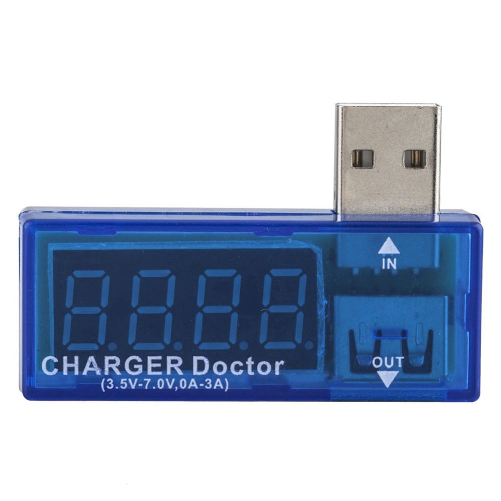 Charger Doctor USB Charger Doctor Power Meter Voltage Tester Current Monitor USB 3V-7V Volt 0-2.5A Amp Reader Multimeter LED Screen Portable Ampere Voltmeters Tester Voltmeter Ampere Meter Current Voltmeter Detector Tester. 