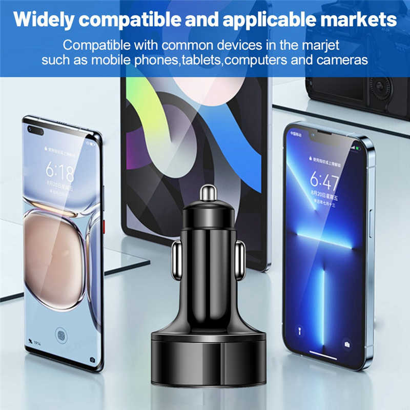 5 in 1 Car Auto Charging Plug Adapter LED Digital Display 15W Car Charger Adapter Fast Charging Easy to Use. 