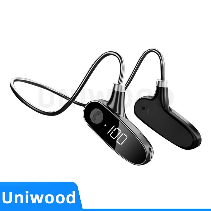 【FUPANG】Painless wear bone conduction earphones 9D HiFi stereo Bluetooth headset long standby earhook Bluetooth headset sport earphone for running fitness gym