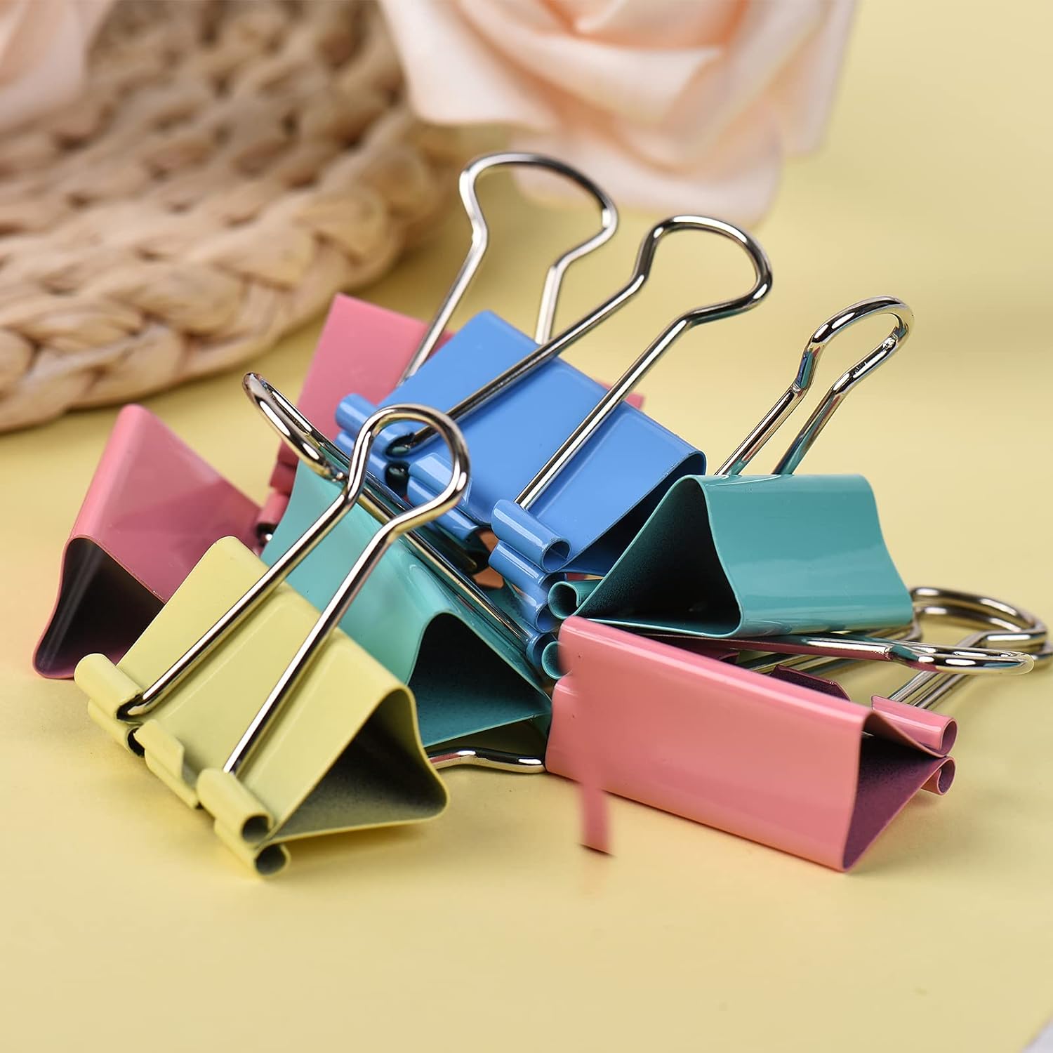 Office Stationery Set Map Push Pins  Paper Clips  Paper Binder Clips  Rubber Bands with Organized Box for. 