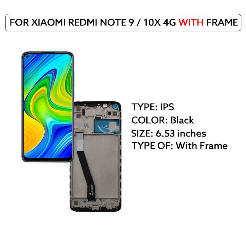 For Xiaomi Redmi Note 9 / 10X 4G LCD Display Touch Screen Digitizer M2003J15SC M2003J15SG M2003J15SS LCD Display Replace Parts. 