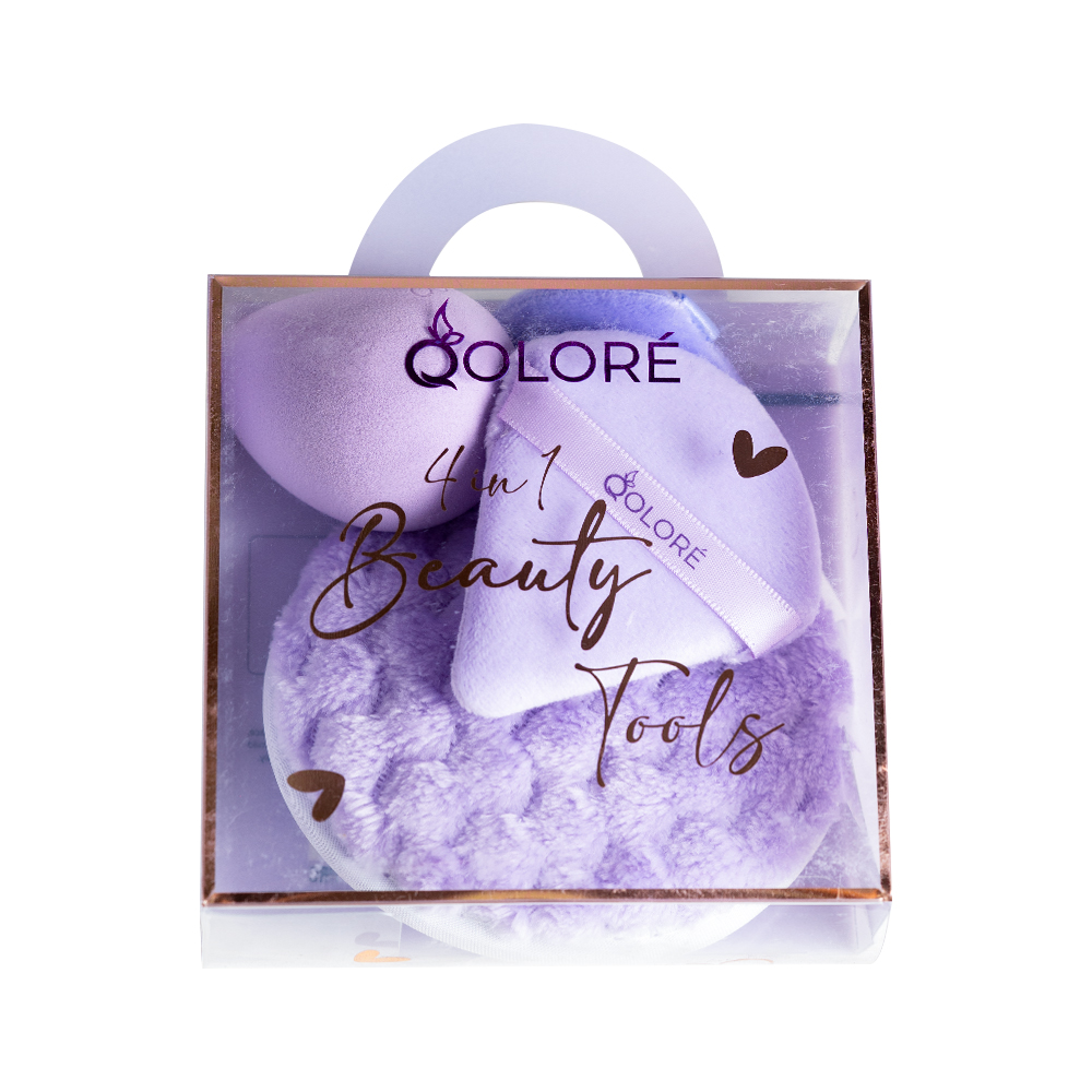 Qolore 4-in-1 Beauty Tools Set - Purple