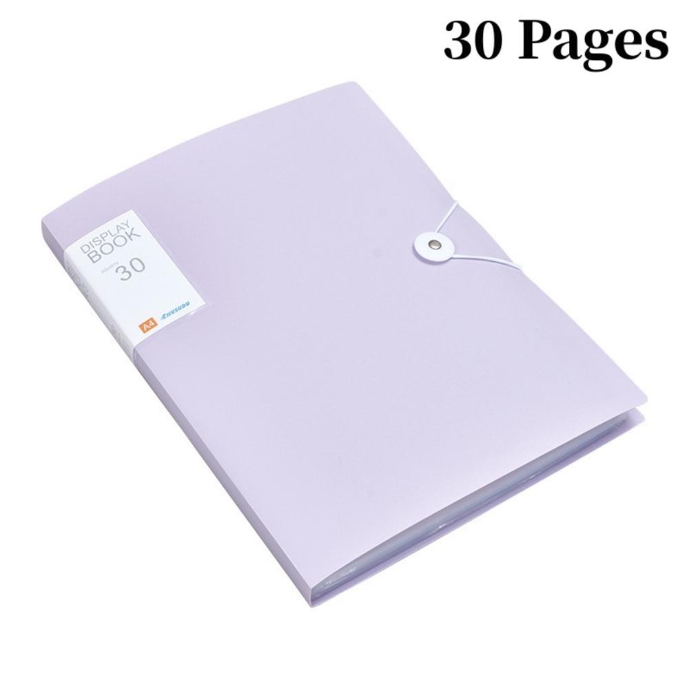 A4 File Folder Display Book 30/60 Pages Transparent Insert Paper Document Organizer Bag Office School Supplies Stationery