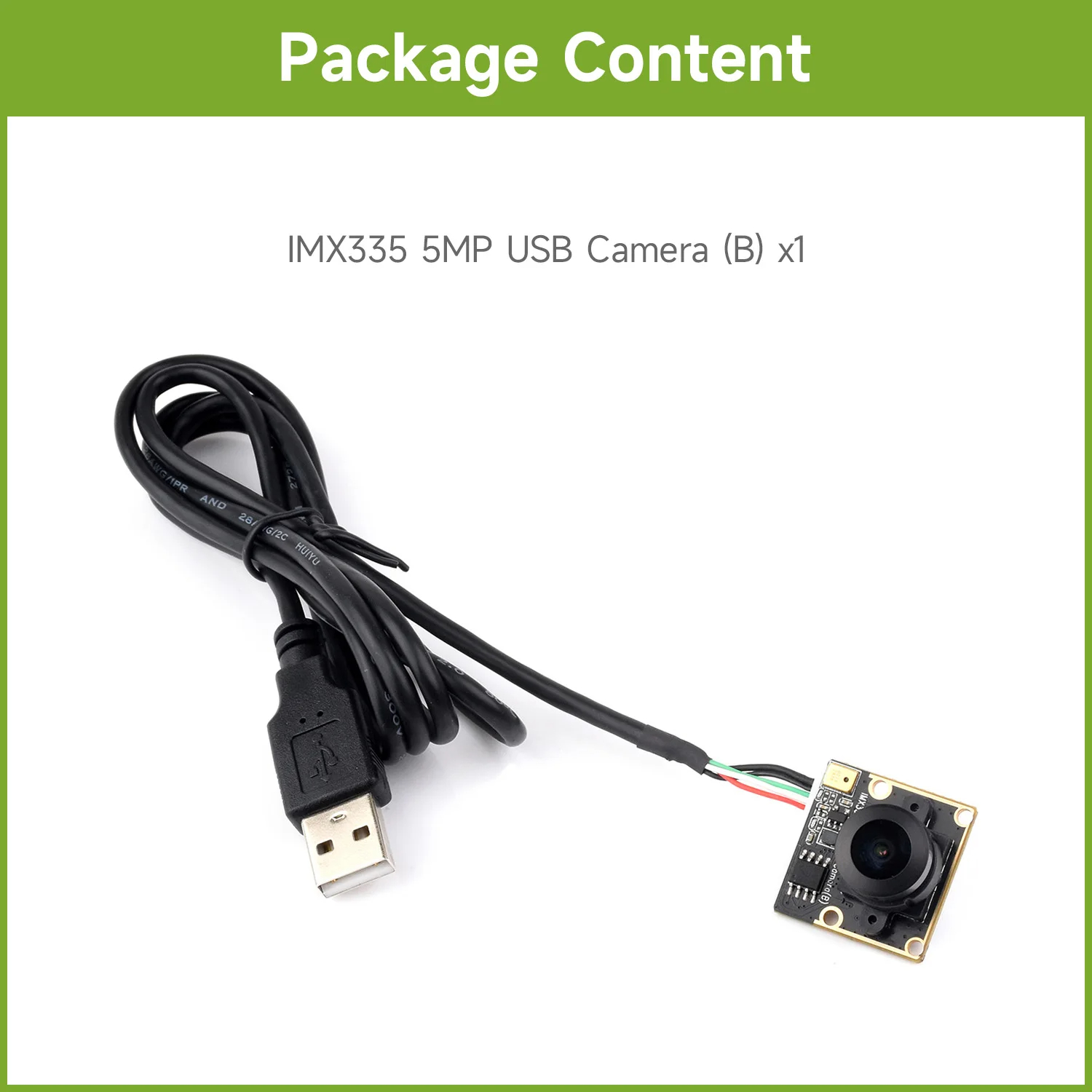 Waveshare IMX335 5MP USB Camera (B), 2K Video Recording, Better Sensitivity In Low-Light Condition, Wide Dynamic Range. 
