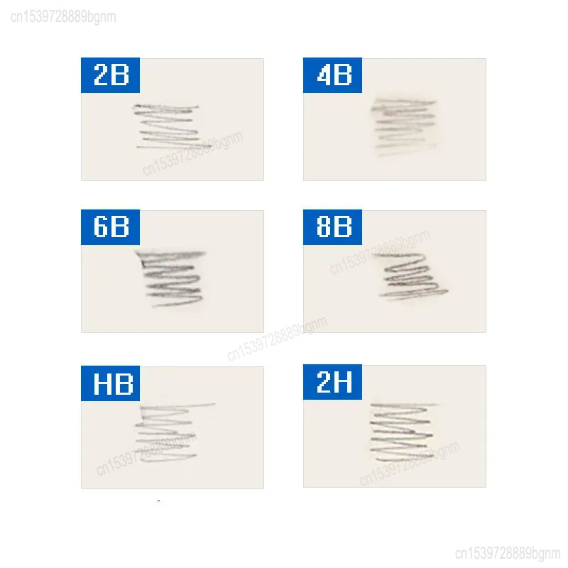 6Pcs/Set Professional Woodless Graphite Charcoal Pencils HB / 2H / 2B / 4B / 6B / 8B Soft Medium Hard For Art Sketching Drawing. 