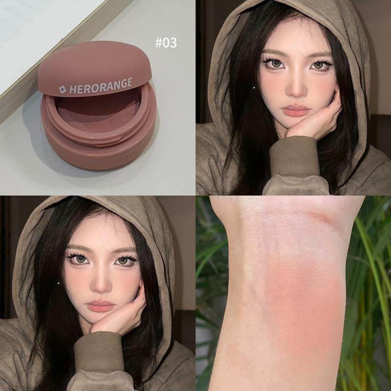 HERORANGE~One bite sandwich monochrome blush balm, long-lasting color development, natural expansion color, shrinking color rouge