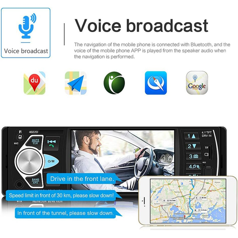 Car Radio 1 Din Stereo MP5 Player Bluetooth FM USB Autoradio 4022D with 12 Lights Camera. 