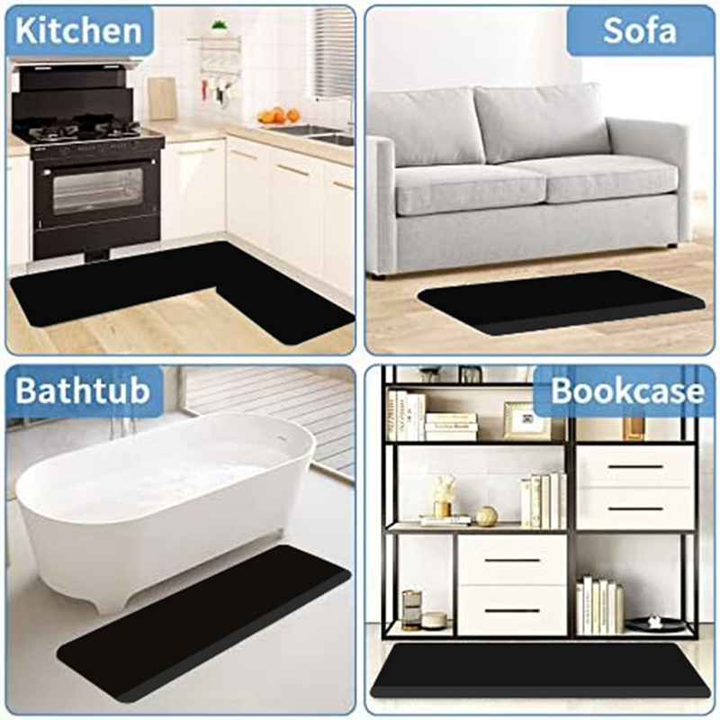 Thick Kitchen Carpet Mat Anti-Fatigue Floor Mat Waterproof Mat Comfortable And Anti-Fatigue, Suitable For Kitchen, Home, Office, Sink And Garage. 