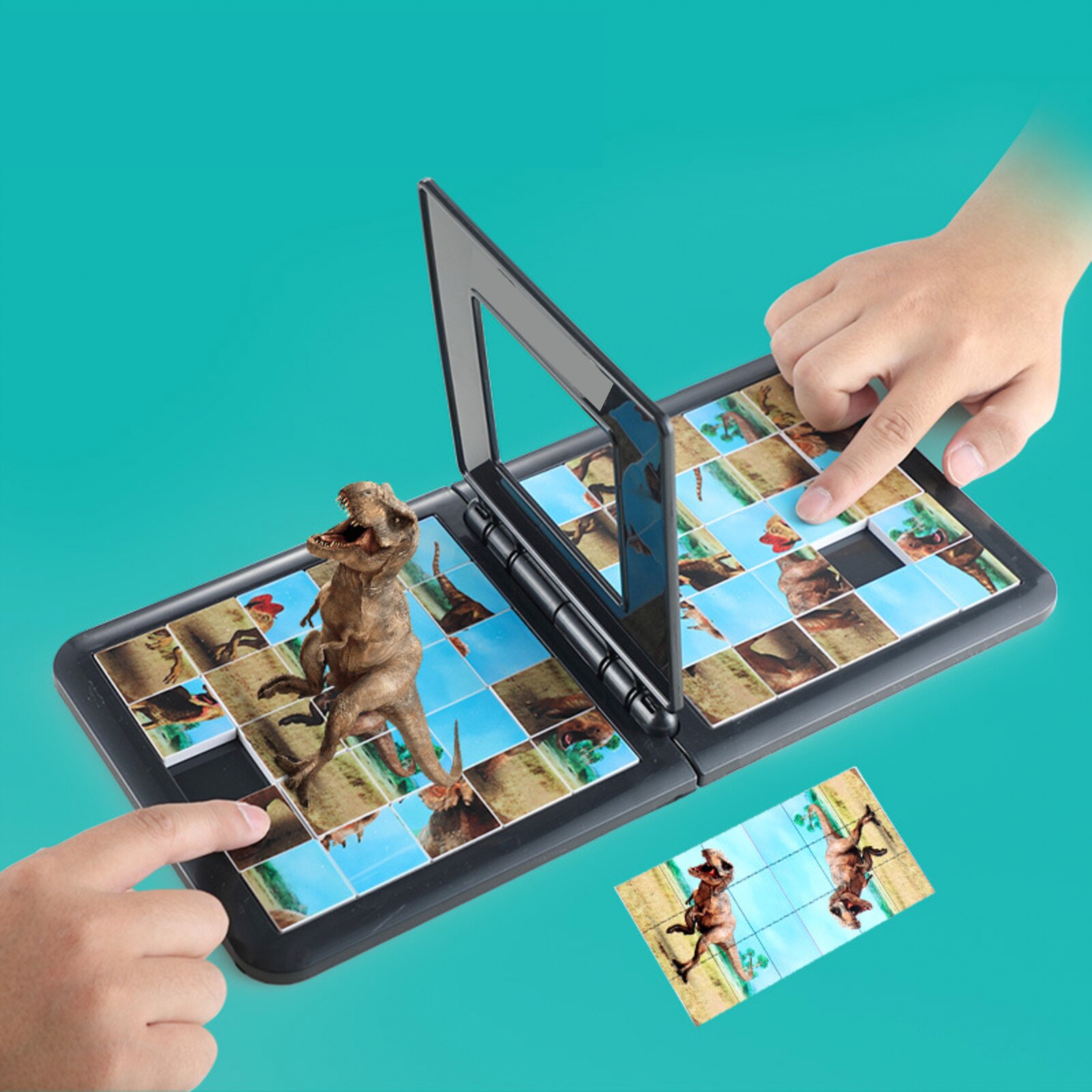 【Serendipity party】Fun Sequence Puzzle Board Dinosaur Puzzle Table Game Education Slide Pattern Puzzle Toy For Children Gift. 