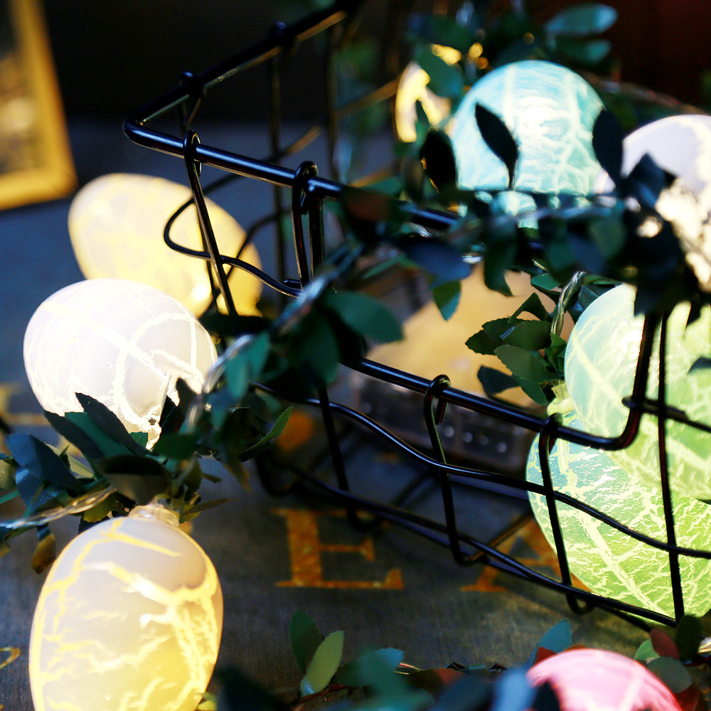 Easter decoration simulation rattan Easter egg string lights holiday party indoor box led lights Simple Fidelity design. 