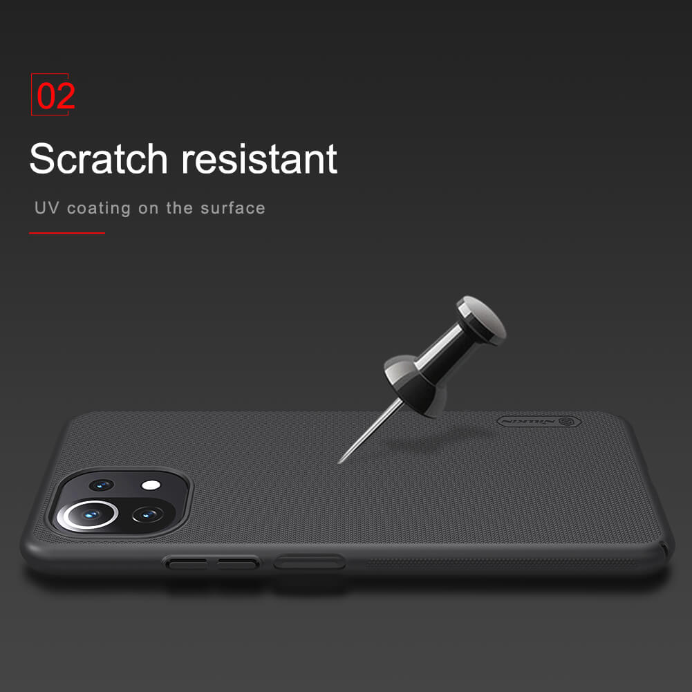 Nillkin { Mi 11 Lite } Super Frosted Shield Matte cover case for Xiaomi Mi11 Lite (Mi 11 Lite), Mi11 Lite 5G NE Smart Phone Back Cover Case - Black. 