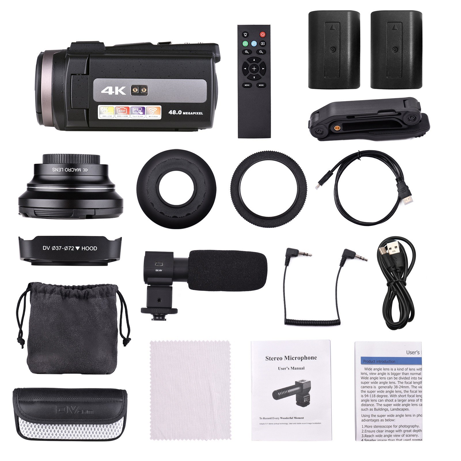 Andoer 4K camera+complete set of accessories. 
