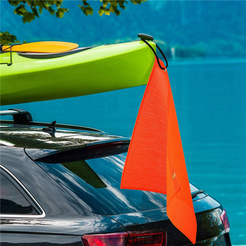 12Pc 18X18 Inch Mesh Safety Flags Orange Warning Flag Bungee Safety Flag Good Visibility Weatherproof Flag with Grommets