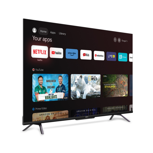Vision 43 Inch Google TV Smart Android Wi-Fi In built Far Field Voice Control  Led TV ( RN1 Galaxy Pro ) with Google As Official Warranty 4 Years Panel And Parts. 