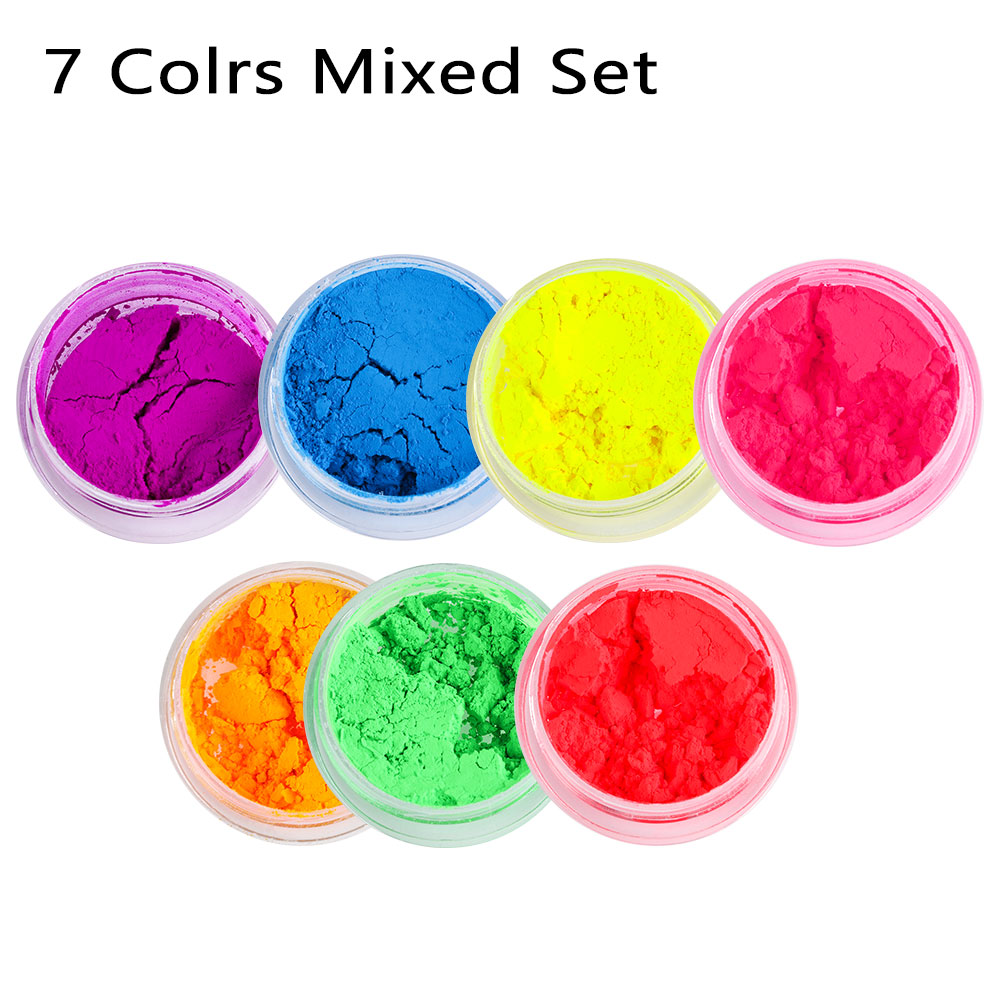 1/7Pcs Neon Eyeshadow Loose Powder Pigment Shimmer Shining Eyeshadow Matte Mineral Nail Art Powder Eye Shadow Makeup Accessory. 