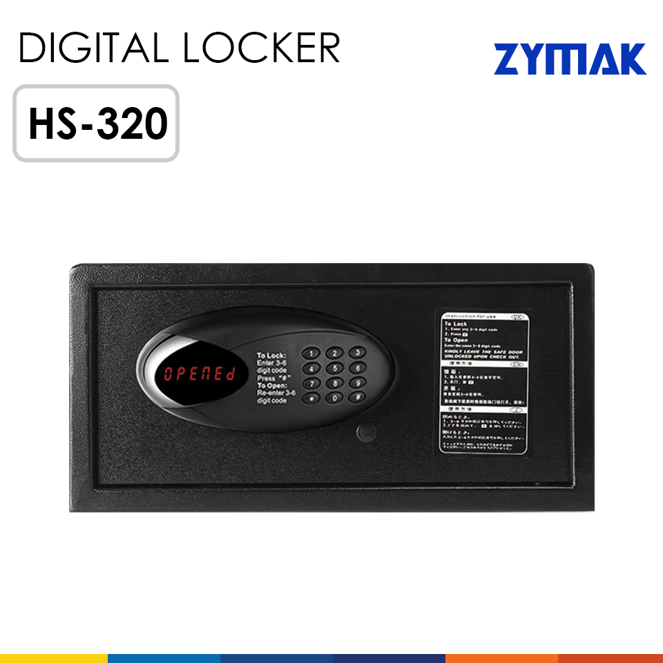 Digital Locker Safe Box Zymak HS-320 Locker Box Vault Affordable Price Security Safes Locker For Laptop Files Documents Valuables Hotel Safe Locker. 
