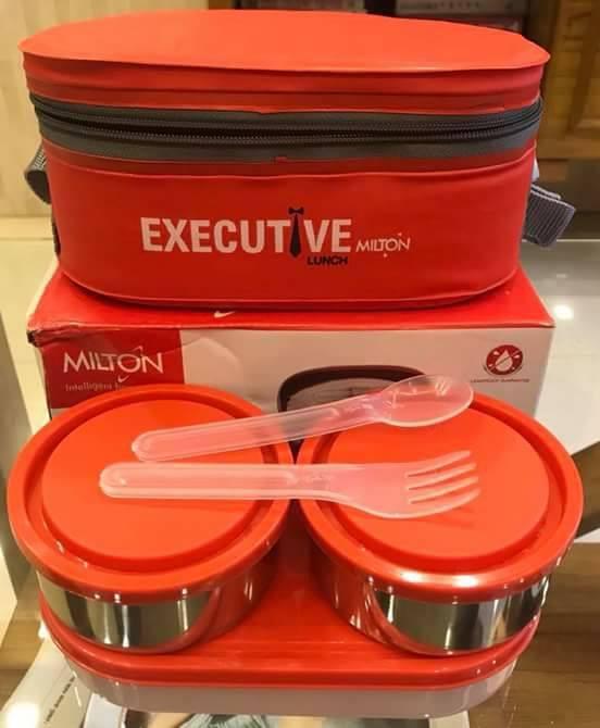 Milton Executive Lunch Box Soft Insulated Tiffin Box (2 SS Container,1 Microwave Safe Container). 